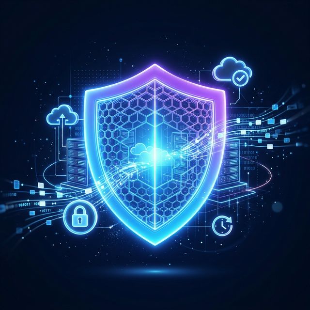 3D shield illustration representing IPow Core data protection